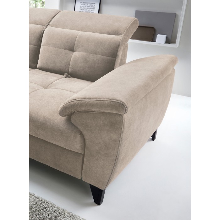 Canapé d'angle Beige 5 places angle gauche 5 places confort INFERNO 
