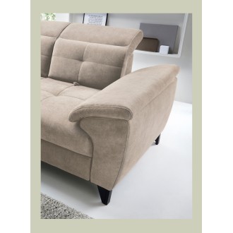 Canapé d'angle Beige 5 places angle gauche 5 places confort INFERNO 