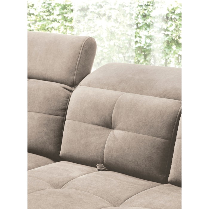 Canapé d'angle Beige 5 places angle gauche 5 places confort INFERNO 