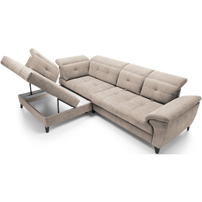 Canapé d'angle Beige 5 places angle gauche 5 places confort INFERNO 