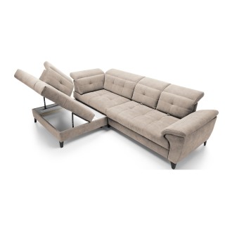Canapé d'angle Beige 5 places angle gauche 5 places confort INFERNO 