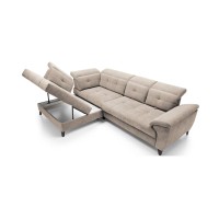 Canapé d'angle Beige 5 places angle gauche 5 places confort INFERNO 