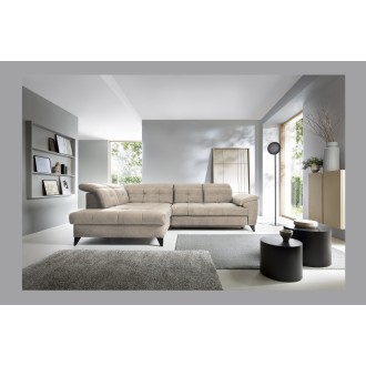 Canapé d'angle Beige 5 places angle gauche 5 places confort INFERNO 