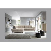 Canapé d'angle Beige 5 places angle gauche 5 places confort INFERNO 