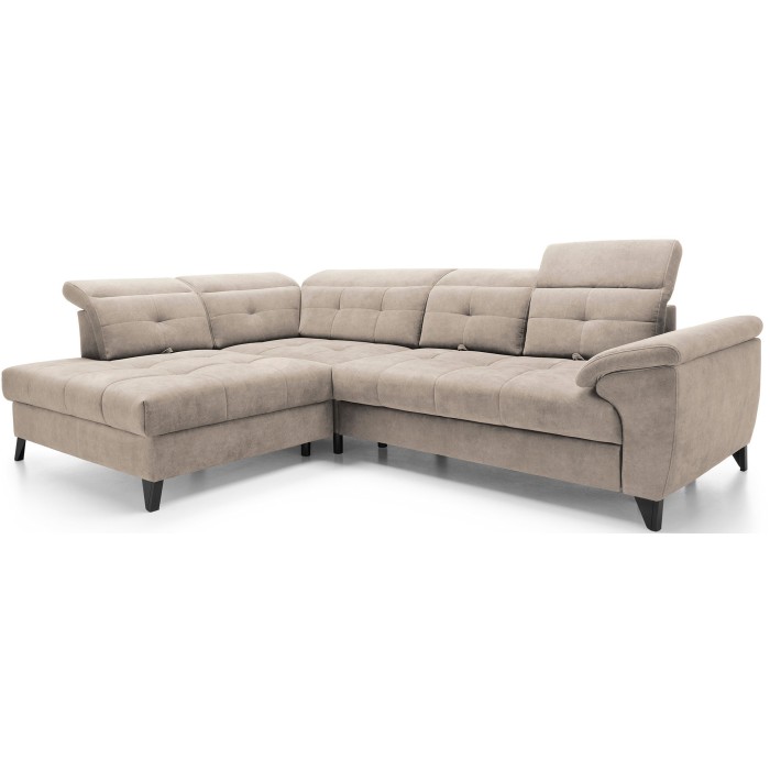Canapé d'angle Beige 5 places angle gauche 5 places confort INFERNO 
