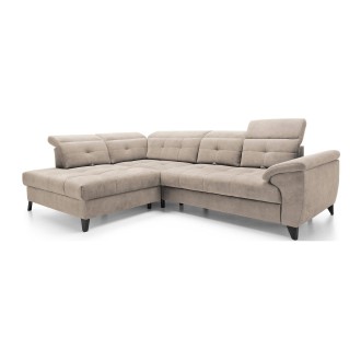 Canapé d'angle Beige 5 places angle gauche 5 places confort INFERNO 