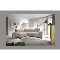 Canapé d'angle Beige 5 places angle gauche 5 places confort INFERNO 