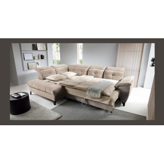 Canapé d'angle Beige 5 places angle gauche 5 places confort INFERNO 