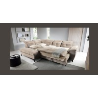 Canapé d'angle Beige 5 places angle gauche 5 places confort INFERNO 