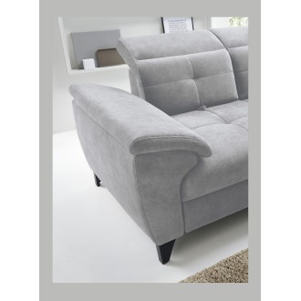 Canapé d'angle Gris 5 places angle droit convertible avec coffre INFERNO 