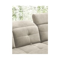 Canapé d'angle Beige 5 places angle droit couchage généreux INFERNO 