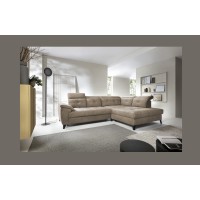 Canapé d'angle Beige 5 places angle droit méridienne confort INFERNO 