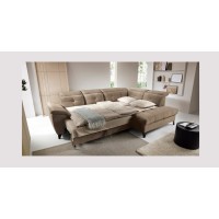 Canapé d'angle Beige 5 places angle droit méridienne confort INFERNO 