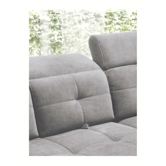 Canapé d'angle Gris 5 places angle droit rangement literie INFERNO 