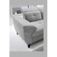 Canapé d'angle Gris 5 places angle droit rangement literie INFERNO 