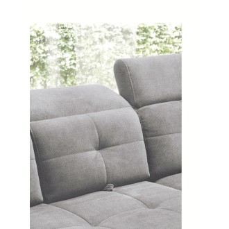 Canapé d'angle Gris 5 places angle droit rangement literie INFERNO 