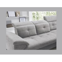 Canapé d'angle Gris 5 places angle droit rangement literie INFERNO 