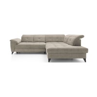 Canapé d'angle Beige 5 places angle droit salon familial INFERNO 
