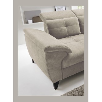 Canapé d'angle Beige 5 places angle droit salon familial INFERNO 