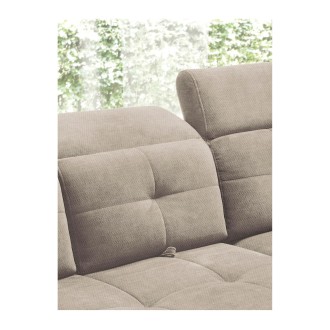 Canapé d'angle Beige 5 places angle droit salon familial INFERNO 