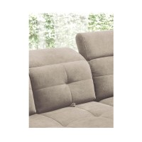 Canapé d'angle Beige 5 places angle droit salon familial INFERNO 