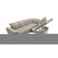 Canapé d'angle Beige 5 places angle droit salon familial INFERNO 