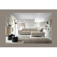 Canapé d'angle Beige 5 places angle droit salon familial INFERNO 