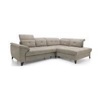 Canapé d'angle Beige 5 places angle droit salon familial INFERNO 