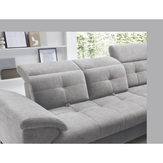 Canapé d'angle Beige 5 places angle droit salon familial INFERNO 