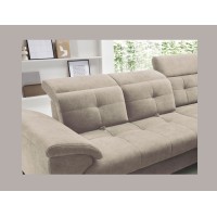 Canapé d'angle Beige 5 places angle droit salon familial INFERNO 