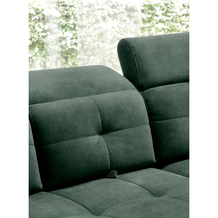 Canapé d'angle Vert 5 places angle droit assise profonde INFERNO 