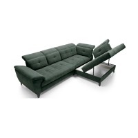 Canapé d'angle Vert 5 places angle droit assise profonde INFERNO 