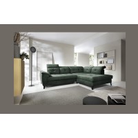 Canapé d'angle Vert 5 places angle droit assise profonde INFERNO 
