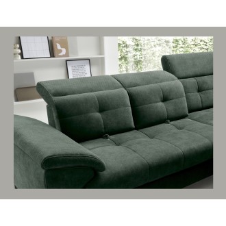 Canapé d'angle Vert 5 places angle droit assise profonde INFERNO 