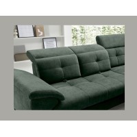 Canapé d'angle Vert 5 places angle droit assise profonde INFERNO 