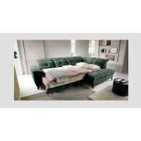 Canapé d'angle Vert 5 places angle droit assise profonde INFERNO 