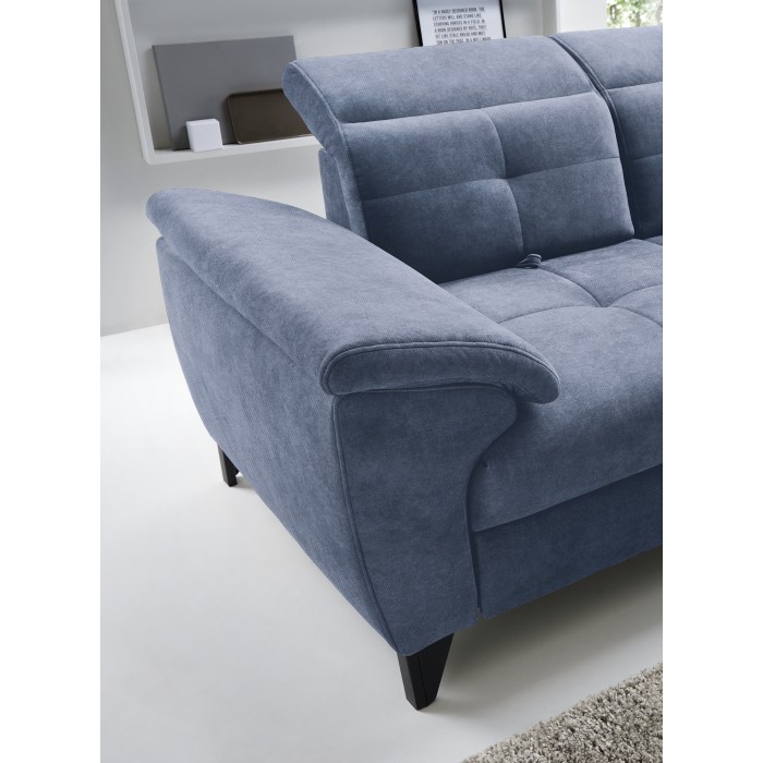 Canapé d'angle Bleu 5 places angle droit repos quotidien INFERNO 