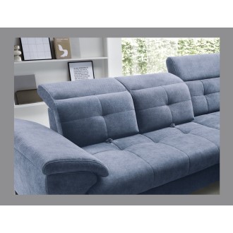 Canapé d'angle Bleu 5 places angle droit repos quotidien INFERNO 