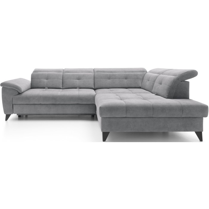 Canapé d'angle Gris 5 places angle droit design moderne INFERNO 