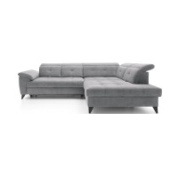 Canapé d'angle Gris 5 places angle droit design moderne INFERNO 