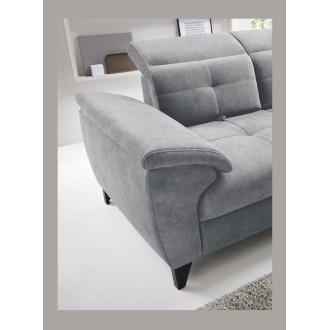 Canapé d'angle Gris 5 places angle droit design moderne INFERNO 