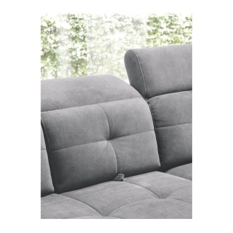 Canapé d'angle Gris 5 places angle droit design moderne INFERNO 
