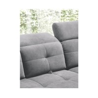 Canapé d'angle Gris 5 places angle droit design moderne INFERNO 