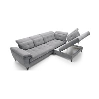 Canapé d'angle Gris 5 places angle droit design moderne INFERNO 
