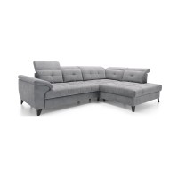 Canapé d'angle Gris 5 places angle droit design moderne INFERNO 