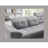 Canapé d'angle Gris 5 places angle droit design moderne INFERNO 