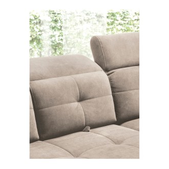 Canapé d'angle Beige 5 places angle droit lit d’appoint INFERNO 