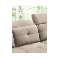 Canapé d'angle Beige 5 places angle droit lit d’appoint INFERNO 