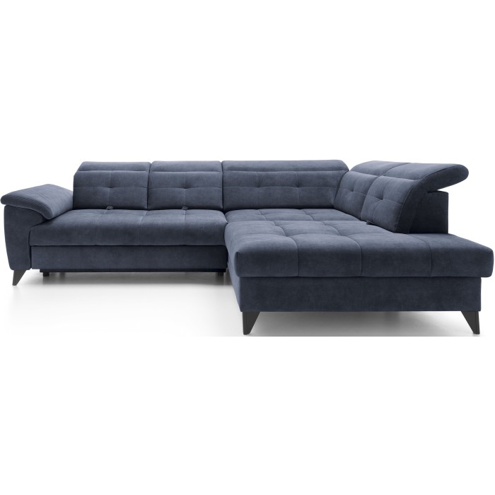 Canapé d'angle Bleu 5 places angle droit confort modulable INFERNO 