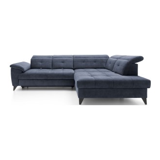 Canapé d'angle Bleu 5 places angle droit confort modulable INFERNO 